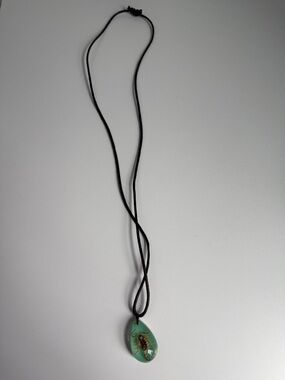 Green Resin Scorpion Pendant Necklace